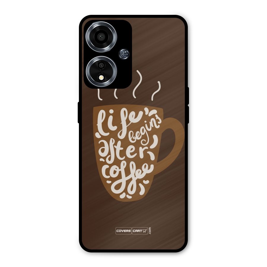 Coffee Mug Metal Back Case for Oppo A59