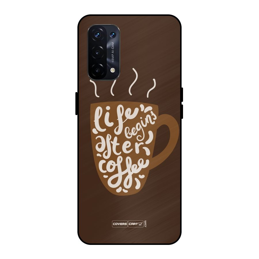 Coffee Mug Metal Back Case for Oppo A74 5G