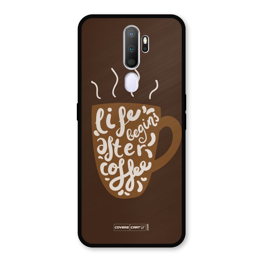 Coffee Mug Metal Back Case for Oppo A9 (2020)