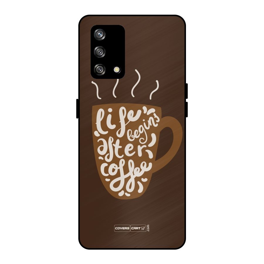 Coffee Mug Metal Back Case for Oppo F19