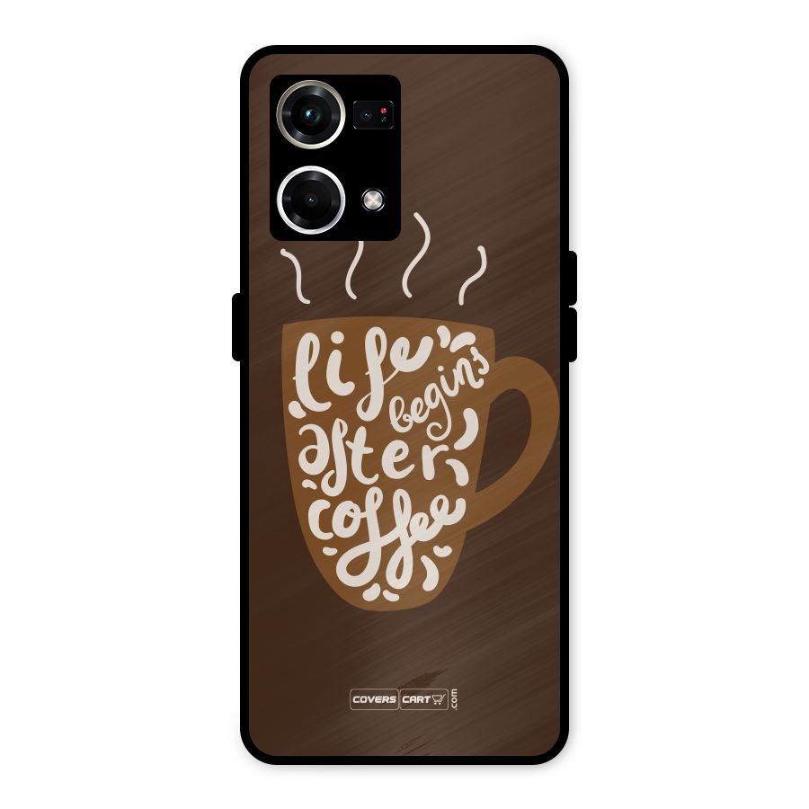 Coffee Mug Metal Back Case for Oppo F21 Pro 4G