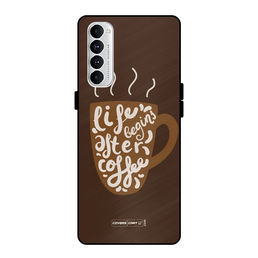Coffee Mug Metal Back Case for Oppo Reno4 Pro