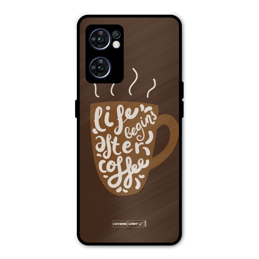 Coffee Mug Metal Back Case for Oppo Reno7 5G