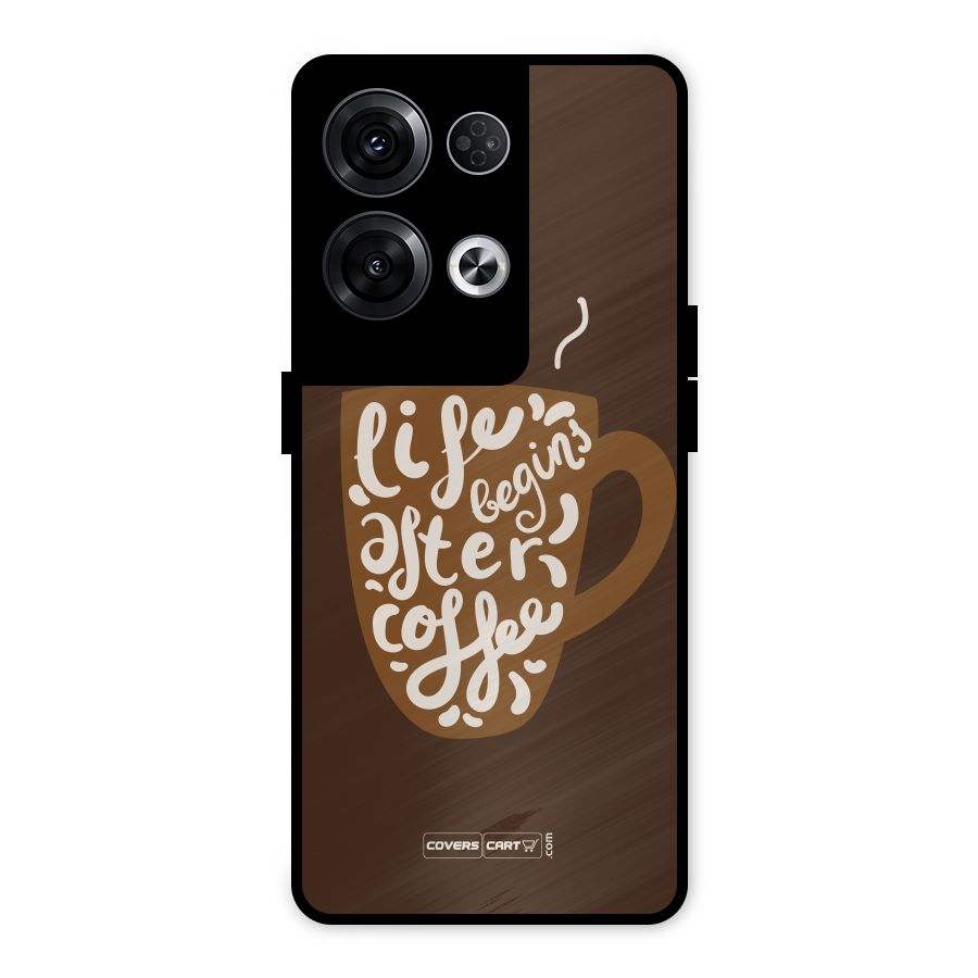 Coffee Mug Metal Back Case for Oppo Reno8 Pro 5G