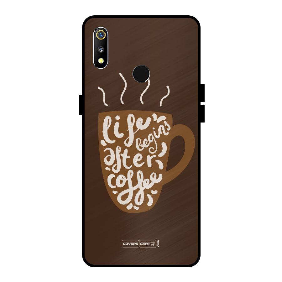 Coffee Mug Metal Back Case for Realme 3i