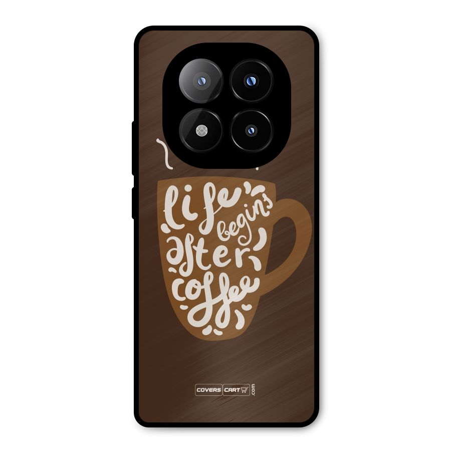 Coffee Mug Metal Back Case for Redmi Note 14 Pro Plus 5G