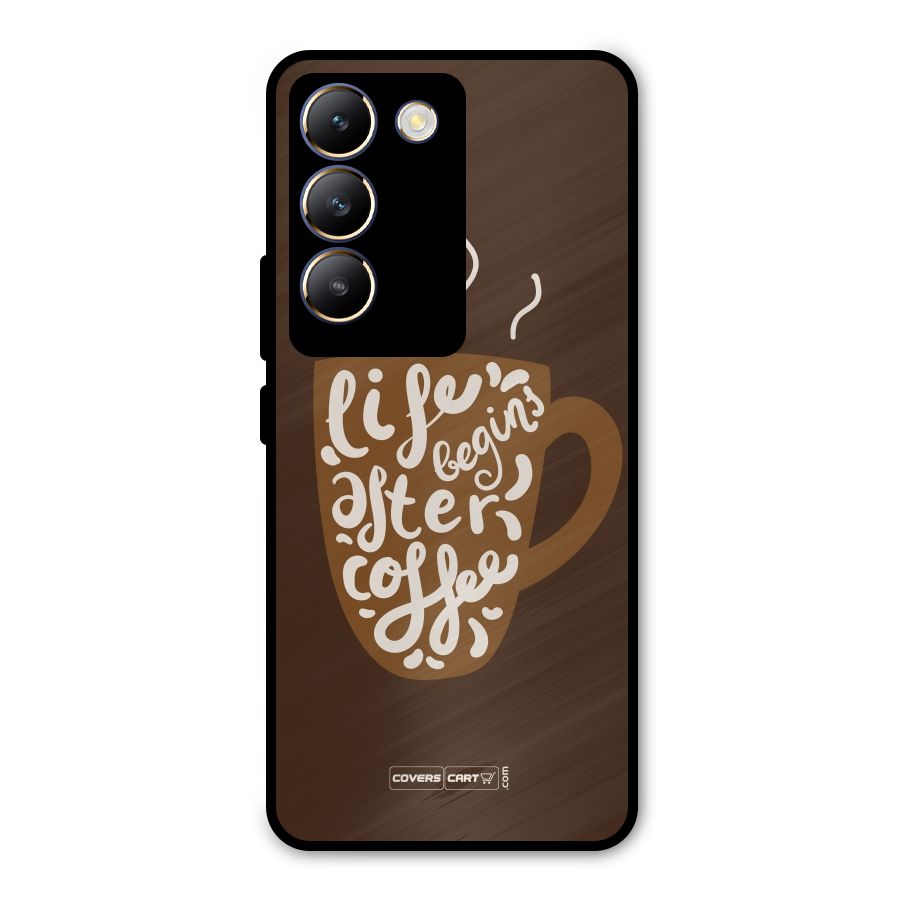 Coffee Mug Metal Back Case for Vivo T3 5G