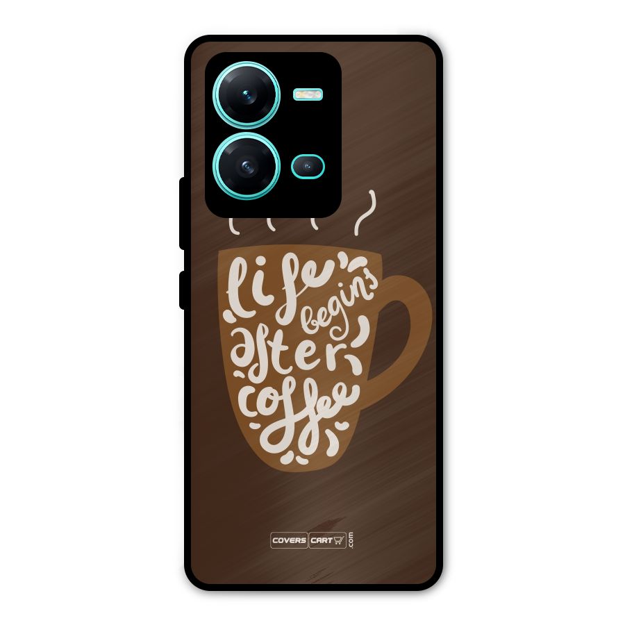 Coffee Mug Metal Back Case for Vivo V25
