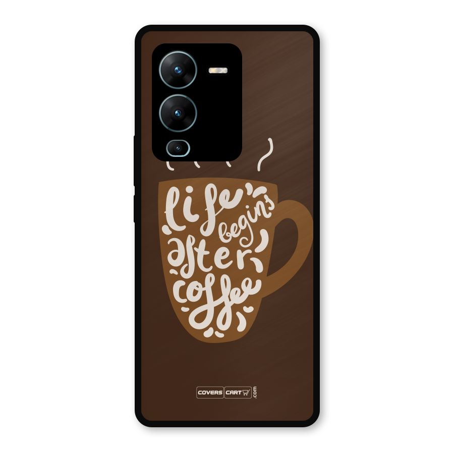 Coffee Mug Metal Back Case for Vivo V25 Pro