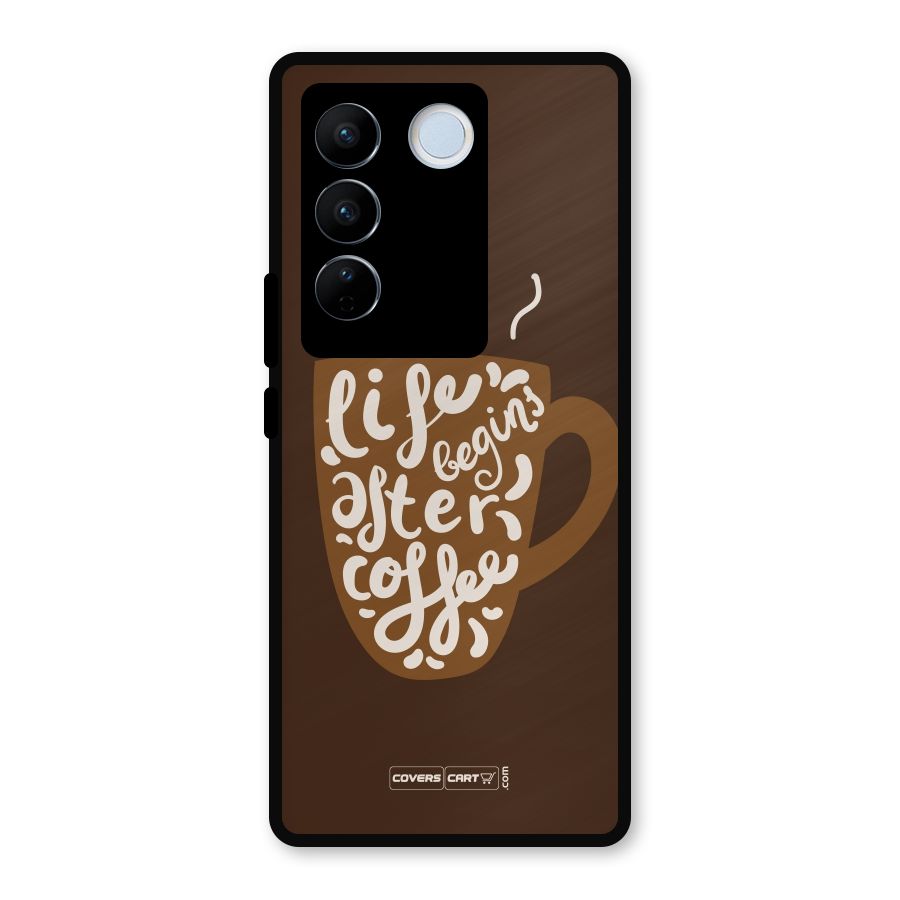 Coffee Mug Metal Back Case for Vivo V27