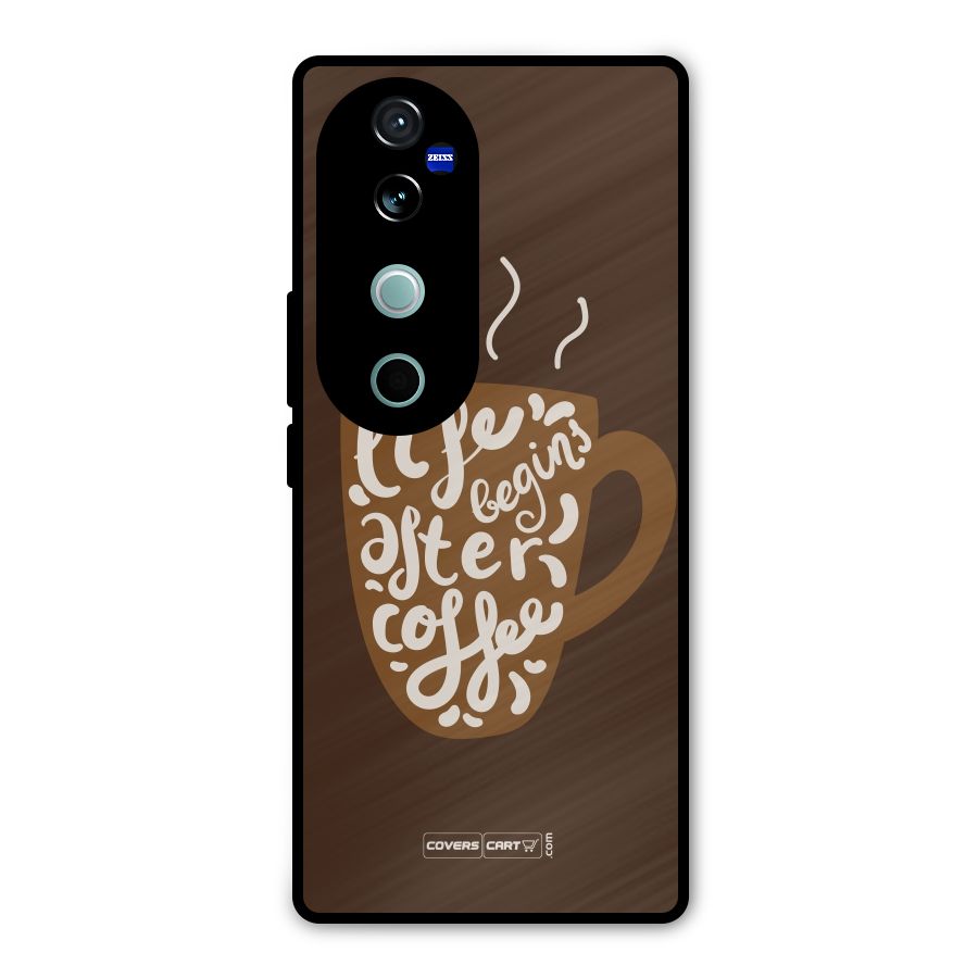 Coffee Mug Metal Back Case for Vivo V40