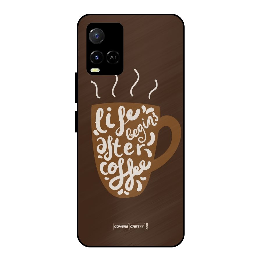 Coffee Mug Metal Back Case for Vivo Y21A