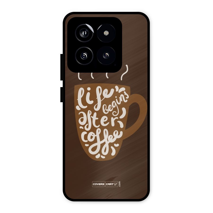 Coffee Mug Metal Back Case for Xiaomi 14
