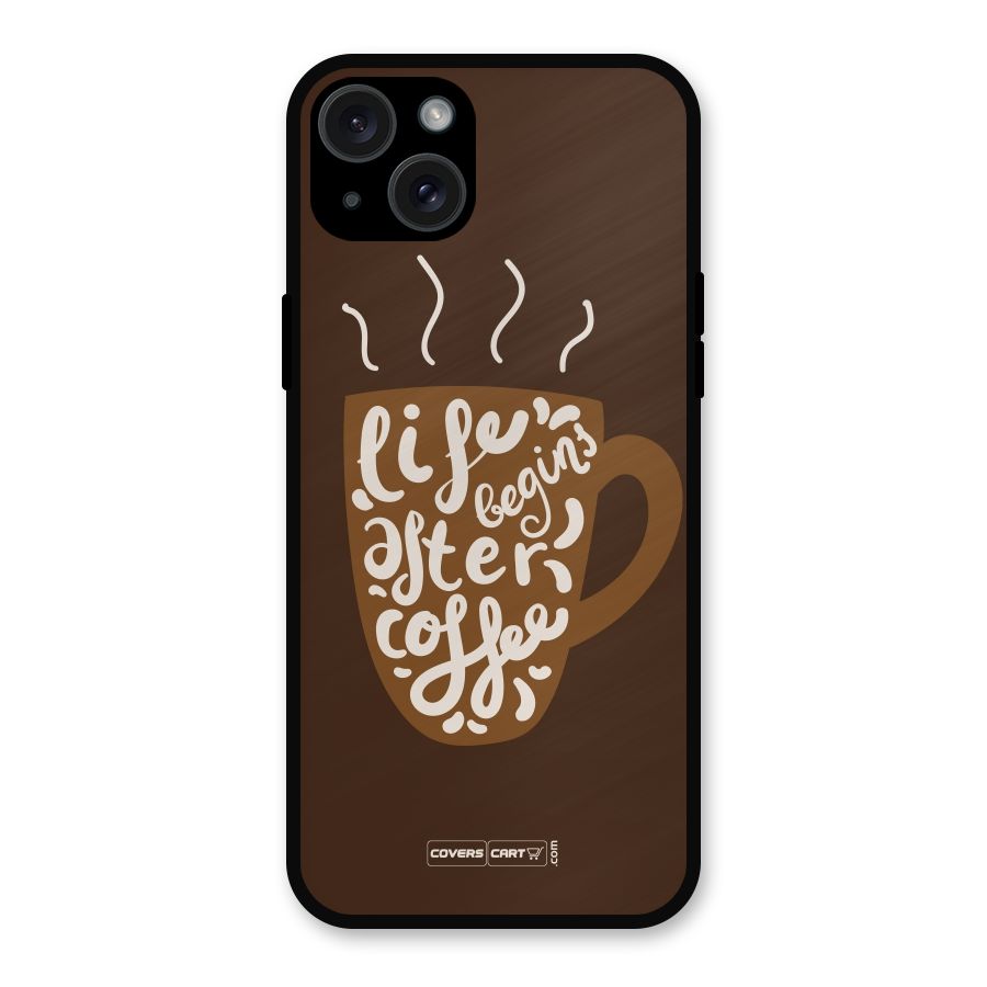 Coffee Mug Metal Back Case for iPhone 15 Plus
