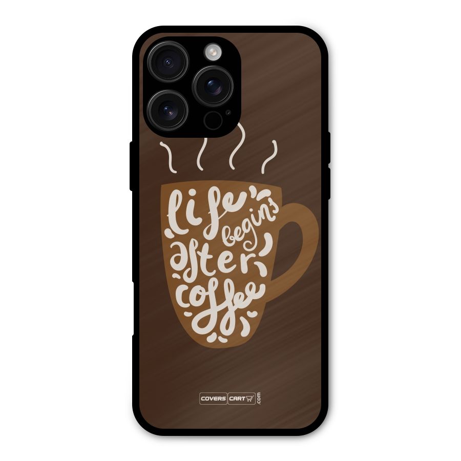 Coffee Mug Metal Back Case for iPhone 16 Pro Max