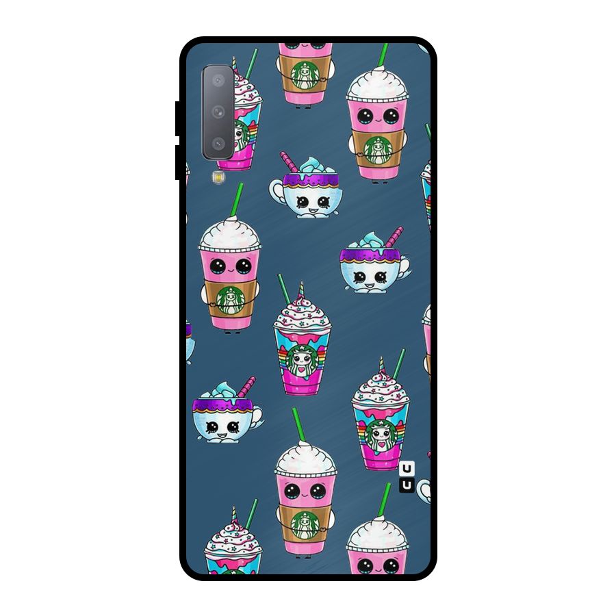 Coffee Mugs Metal Back Case for Galaxy A7 (2018)