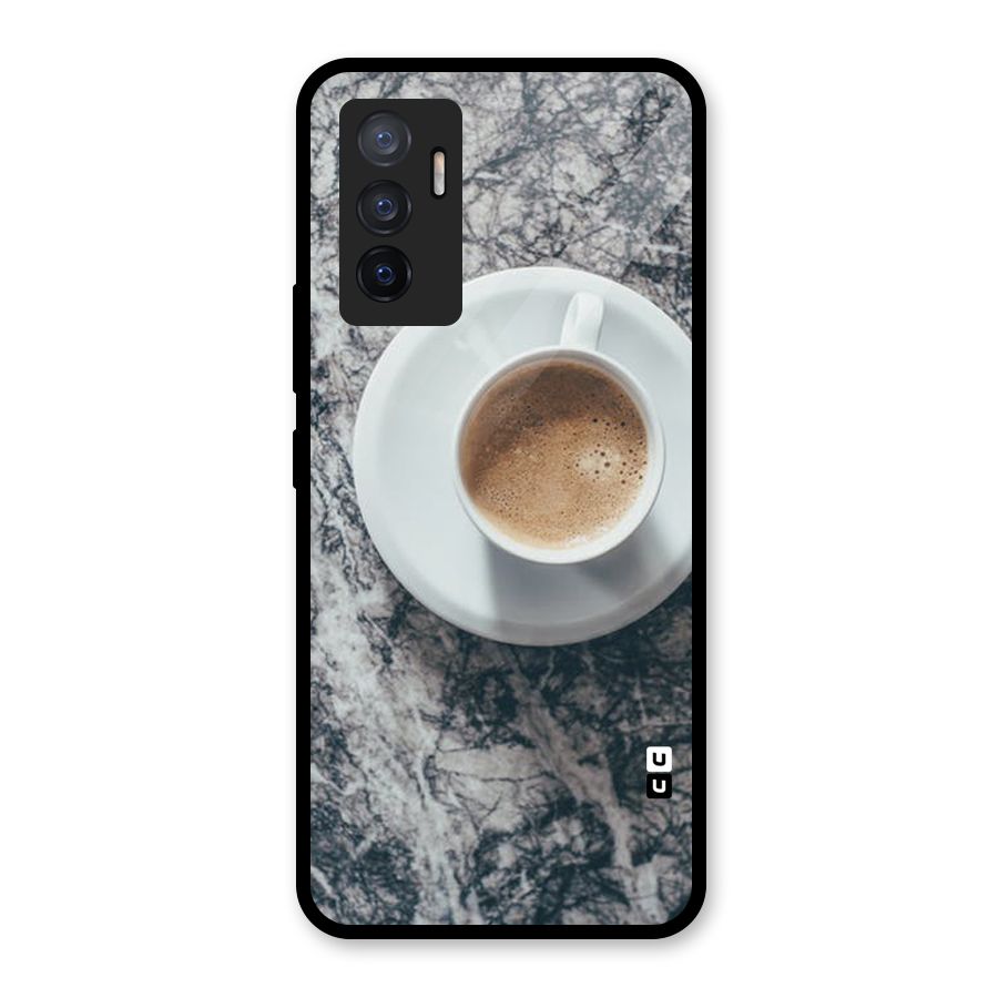 Coffee On Marble Glass Back Case for Vivo V23e