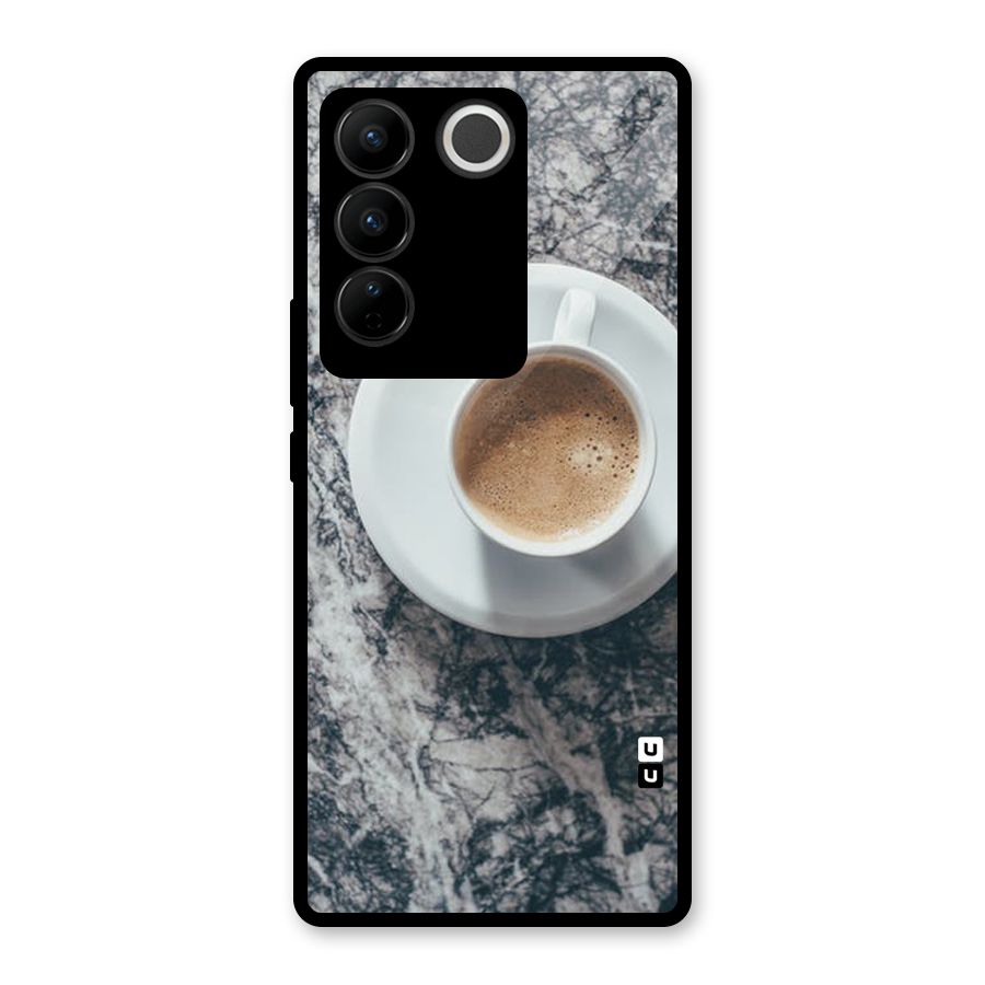 Coffee On Marble Glass Back Case for Vivo V27 Pro