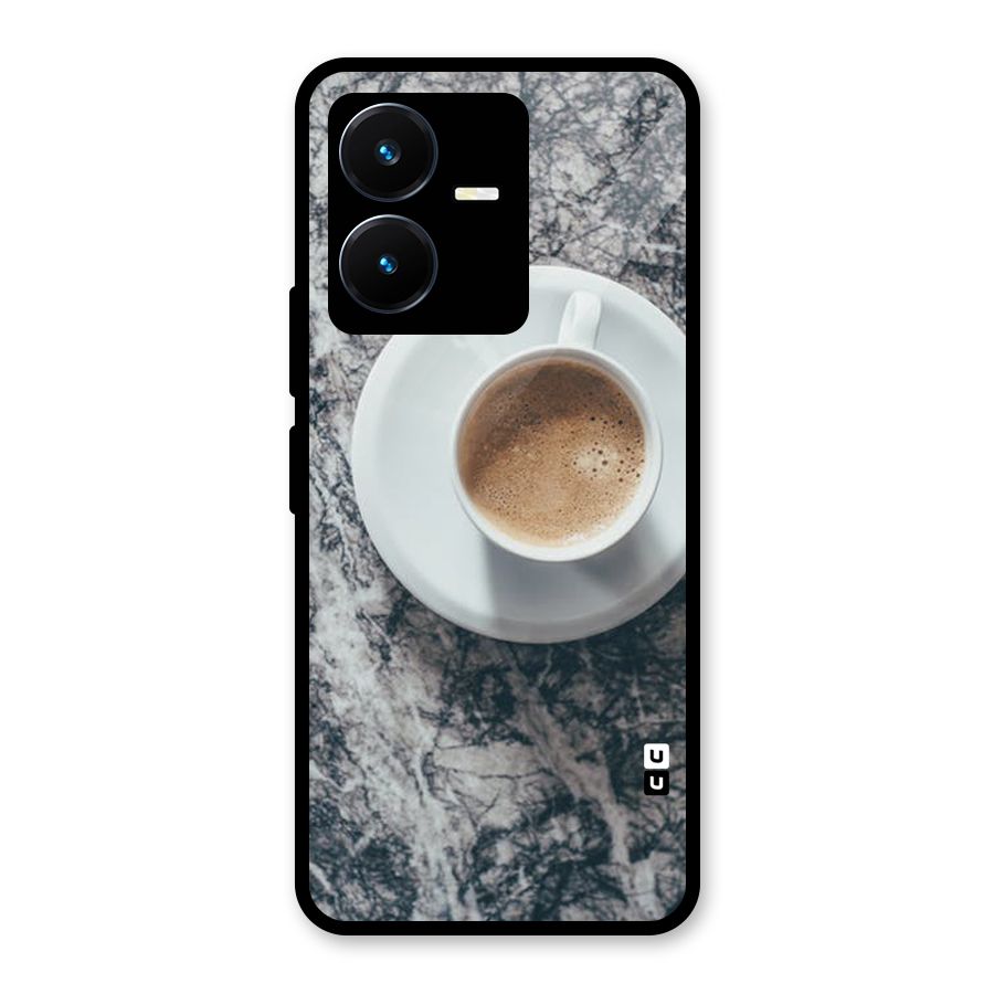 Coffee On Marble Glass Back Case for Vivo Y22s