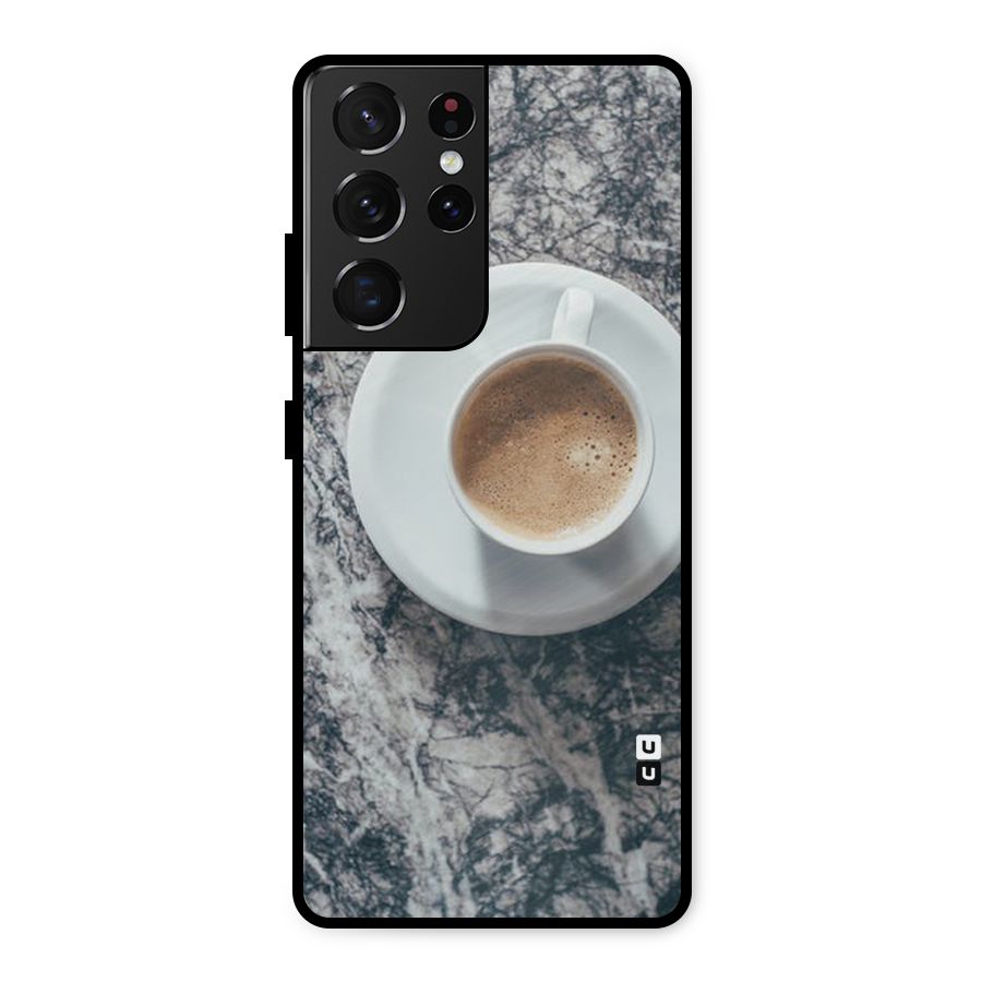 Coffee On Marble Metal Back Case for Galaxy S21 Ultra 5G