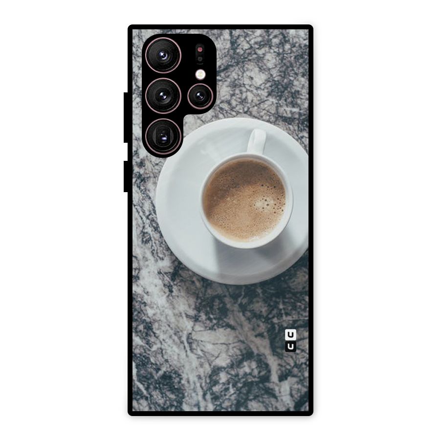Coffee On Marble Metal Back Case for Galaxy S22 Ultra 5G