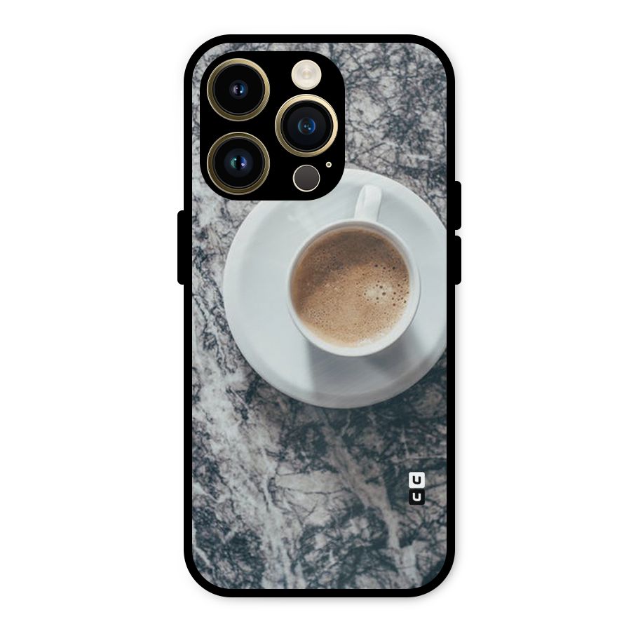 Coffee On Marble Metal Back Case for iPhone 14 Pro
