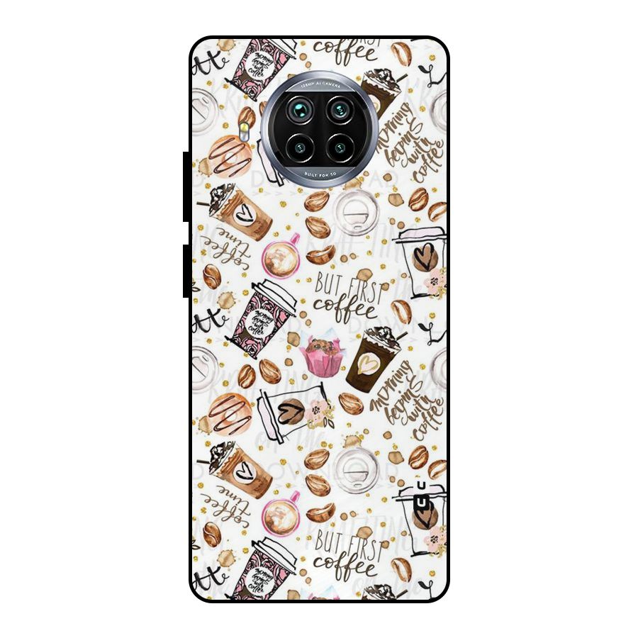 Coffee Pattern Metal Back Case for Mi 10i