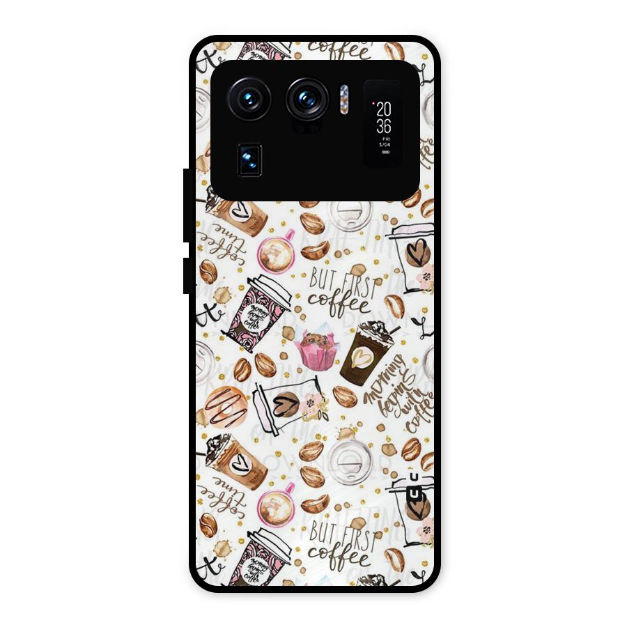 Coffee Pattern Metal Back Case for Mi 11 Ultra