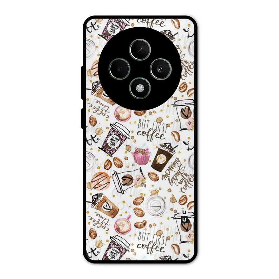 Coffee Pattern Metal Back Case for Oppo F27