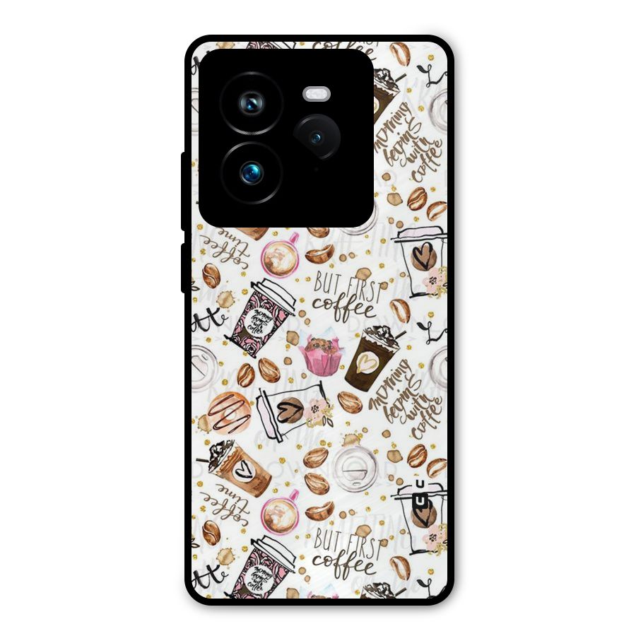 Coffee Pattern Metal Back Case for Realme GT 7 Pro