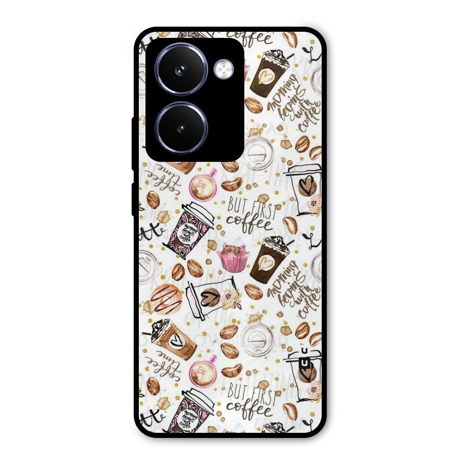 Coffee Pattern Metal Back Case for Realme P3 Ultra