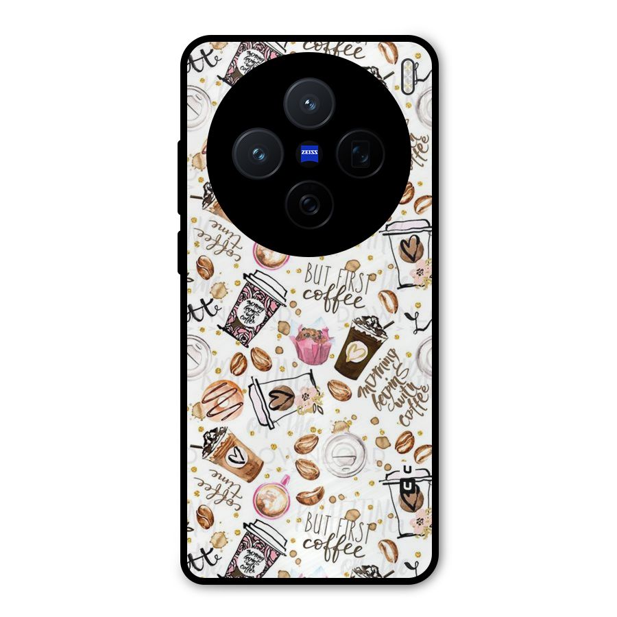 Coffee Pattern Metal Back Case for Vivo X200