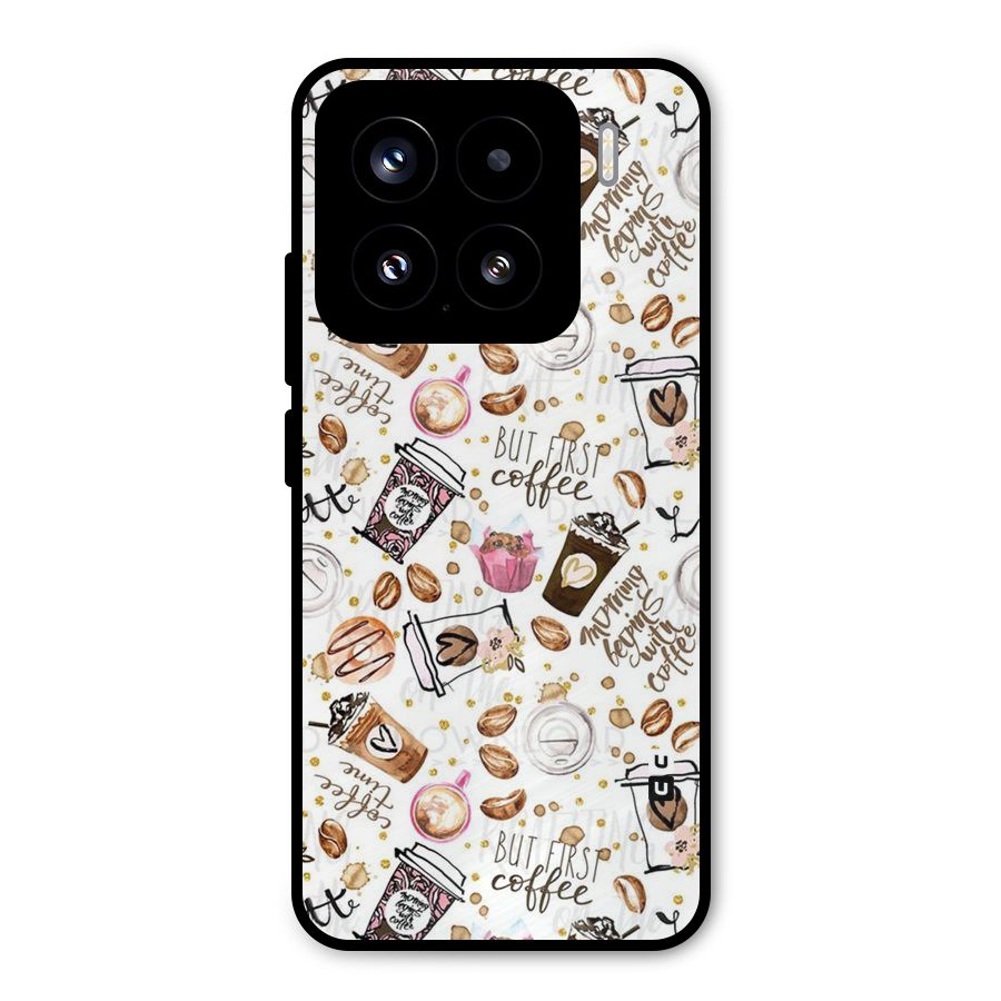 Coffee Pattern Metal Back Case for Xiaomi 15