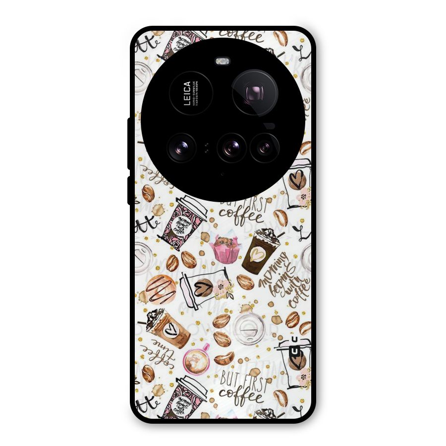 Coffee Pattern Metal Back Case for Xiaomi 15 Ultra