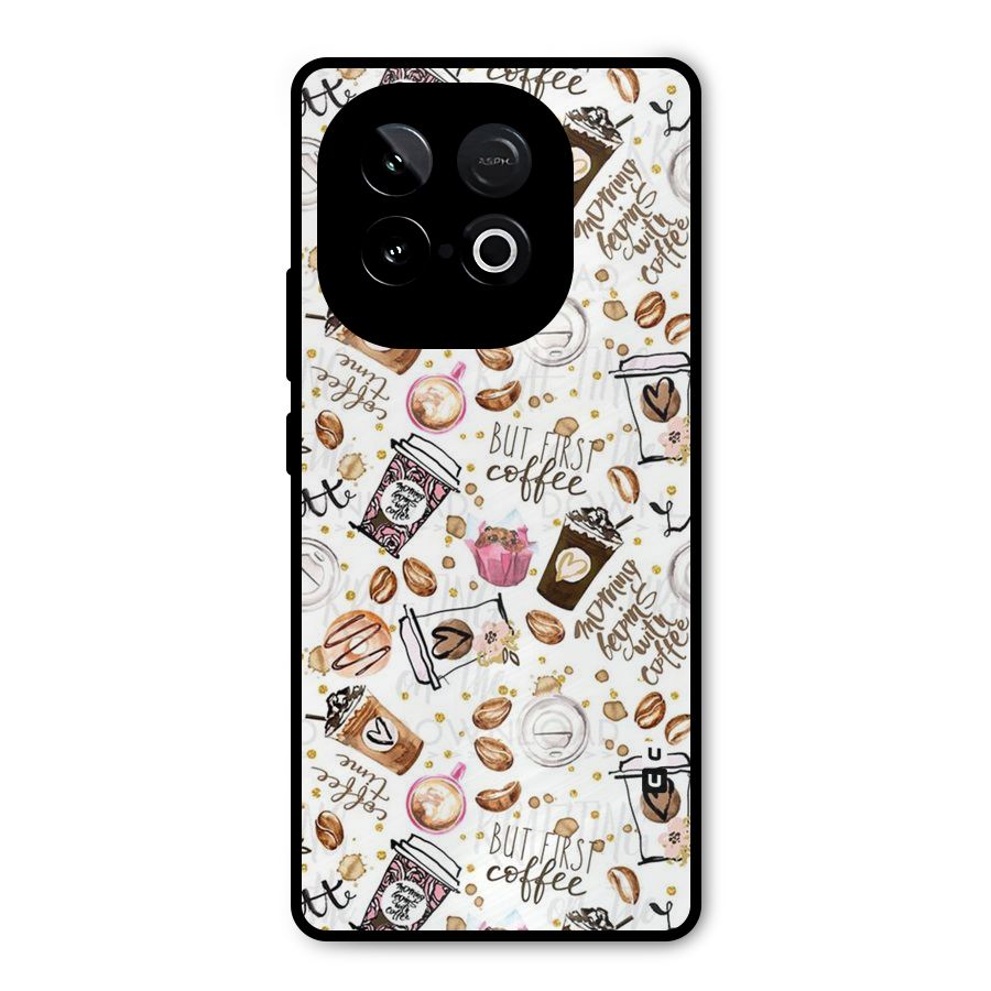 Coffee Pattern Metal Back Case for iQOO Neo 10