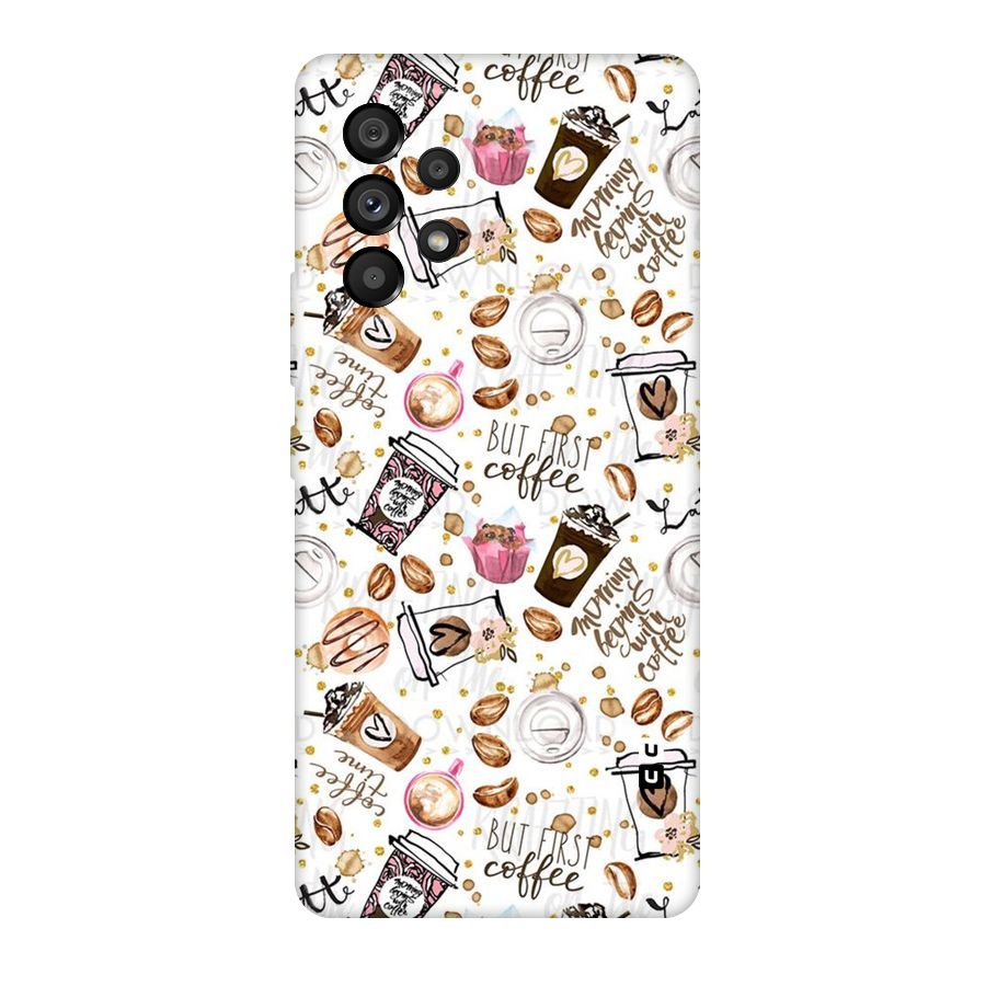 Coffee Pattern Original Polycarbonate Back Case for Galaxy A53 5G