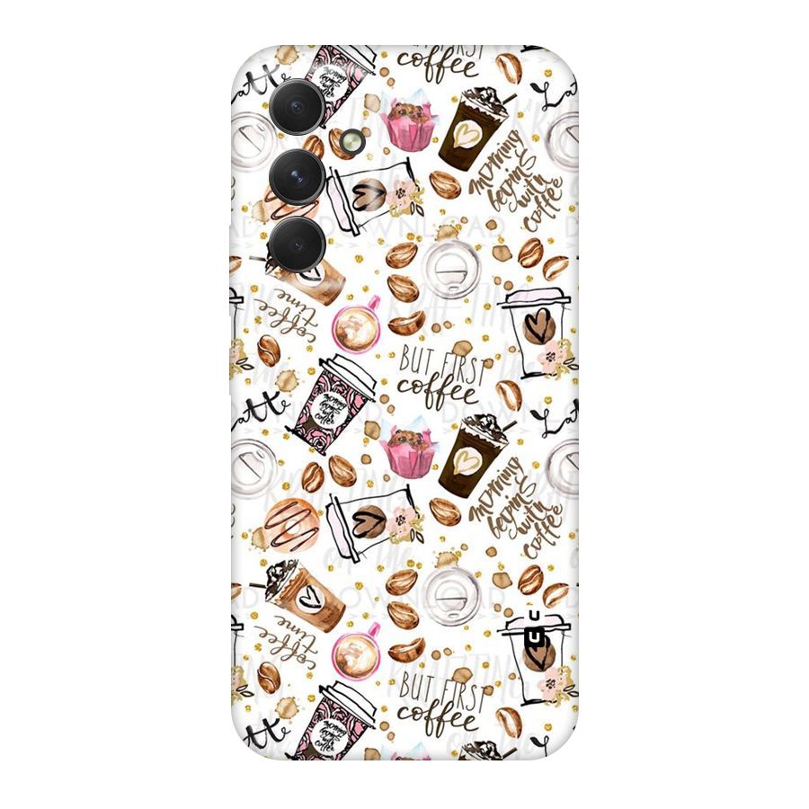 Coffee Pattern Original Polycarbonate Back Case for Galaxy A54