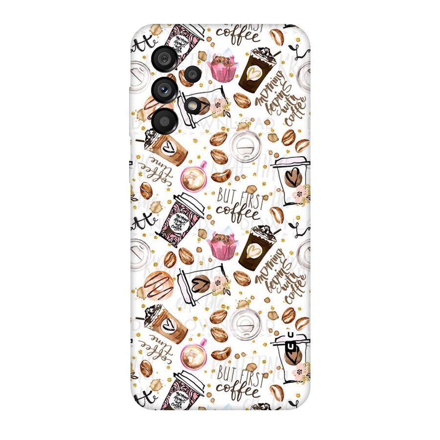 Coffee Pattern Original Polycarbonate Back Case for Galaxy A73 5G