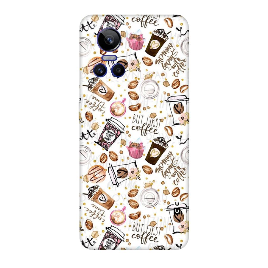 Coffee Pattern Original Polycarbonate Back Case for Realme GT Neo 3