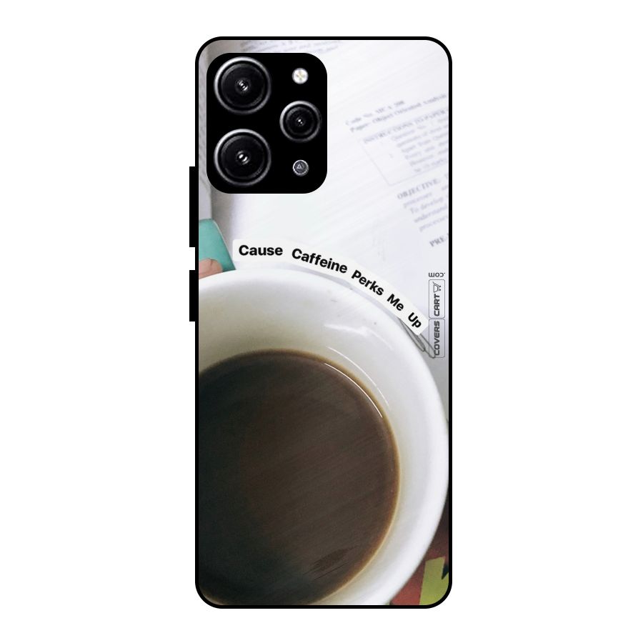 Coffee Perks Glass Back Case for Redmi 12 4G