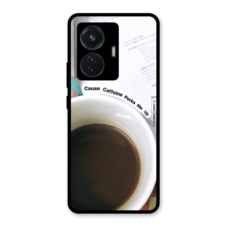 Coffee Perks Glass Back Case for Vivo T1 44W