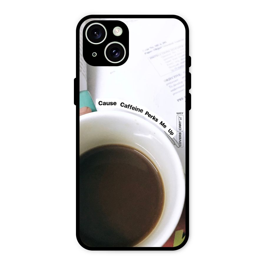 Coffee Perks Glass Back Case for iPhone 15 Plus