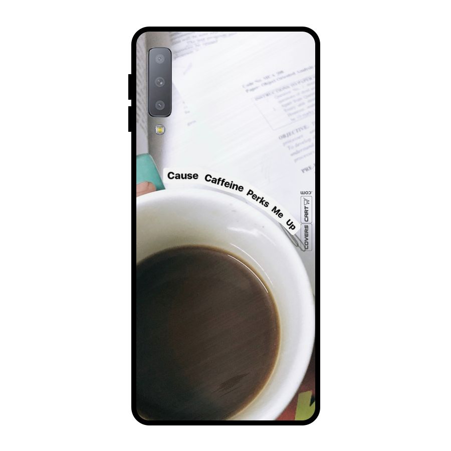 Coffee Perks Metal Back Case for Galaxy A7 (2018)