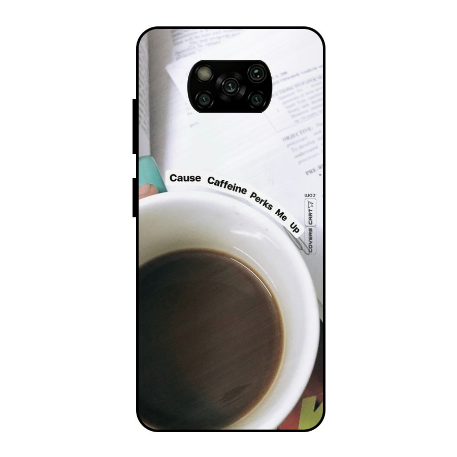 Coffee Perks Metal Back Case for Poco X3
