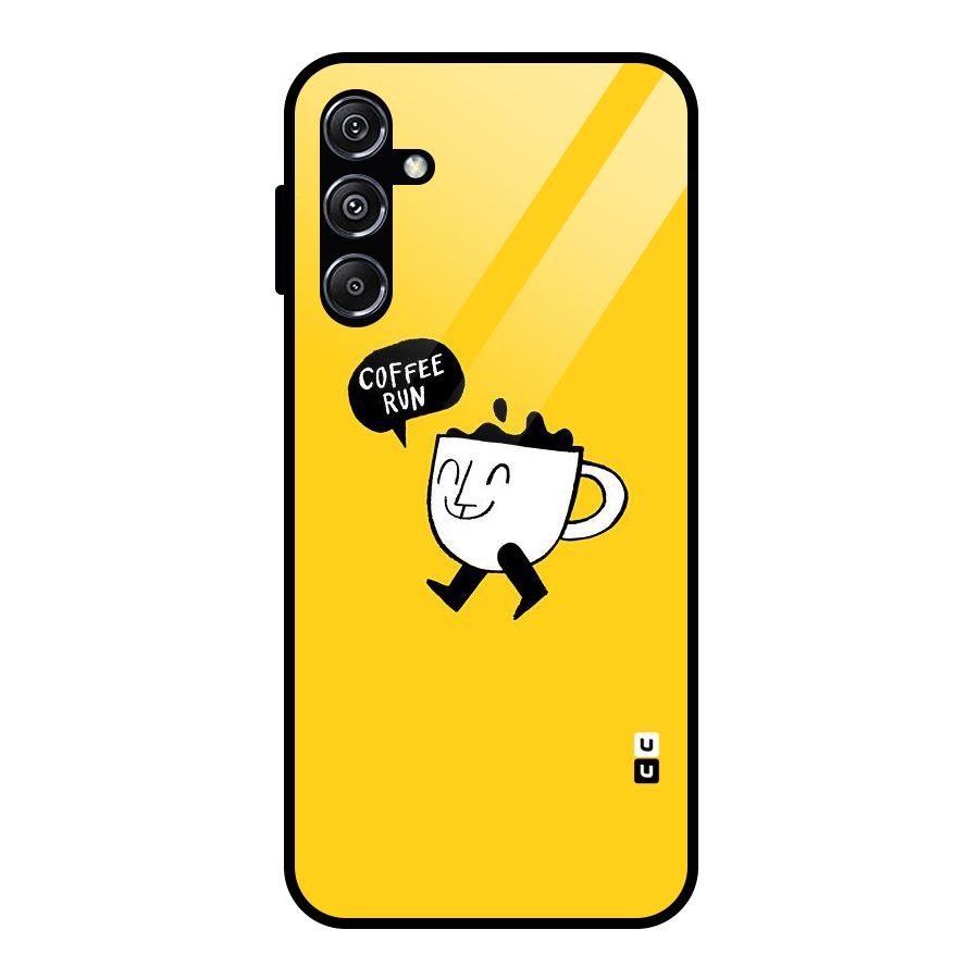 Coffee Run Glass Back Case for Galaxy M34 5G