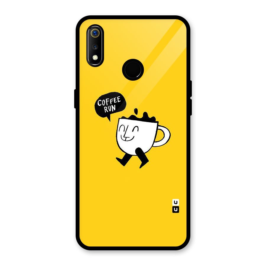 Coffee Run Glass Back Case for Realme 3i