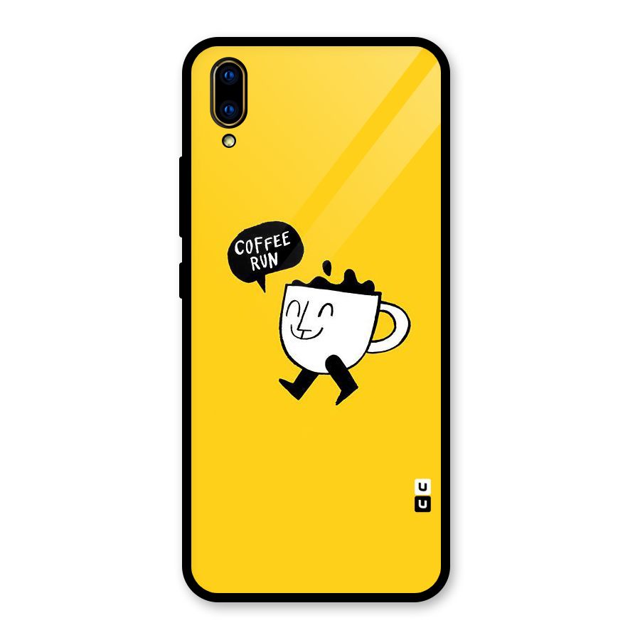 Coffee Run Glass Back Case for Vivo V11 Pro