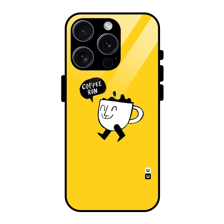 Coffee Run Glass Back Case for iPhone 15 Pro