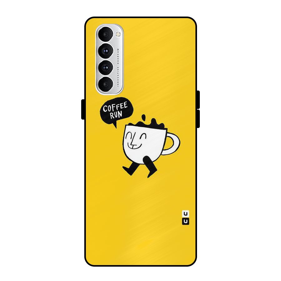 Coffee Run Metal Back Case for Oppo Reno4 Pro