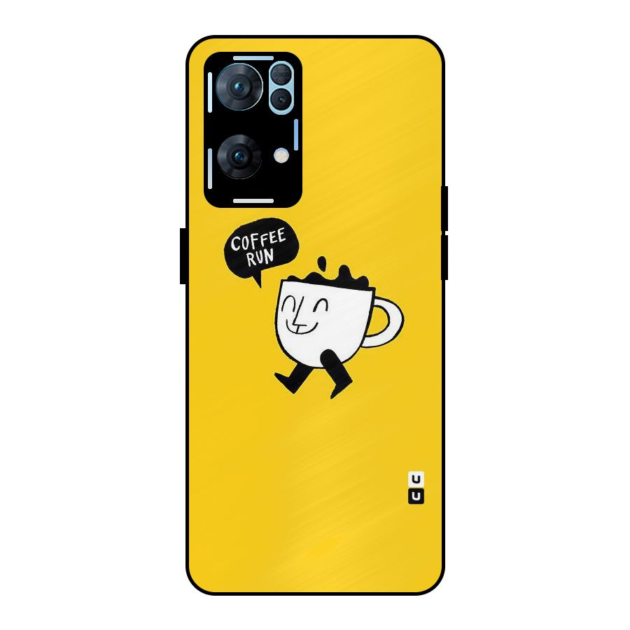 Coffee Run Metal Back Case for Oppo Reno7 Pro 5G